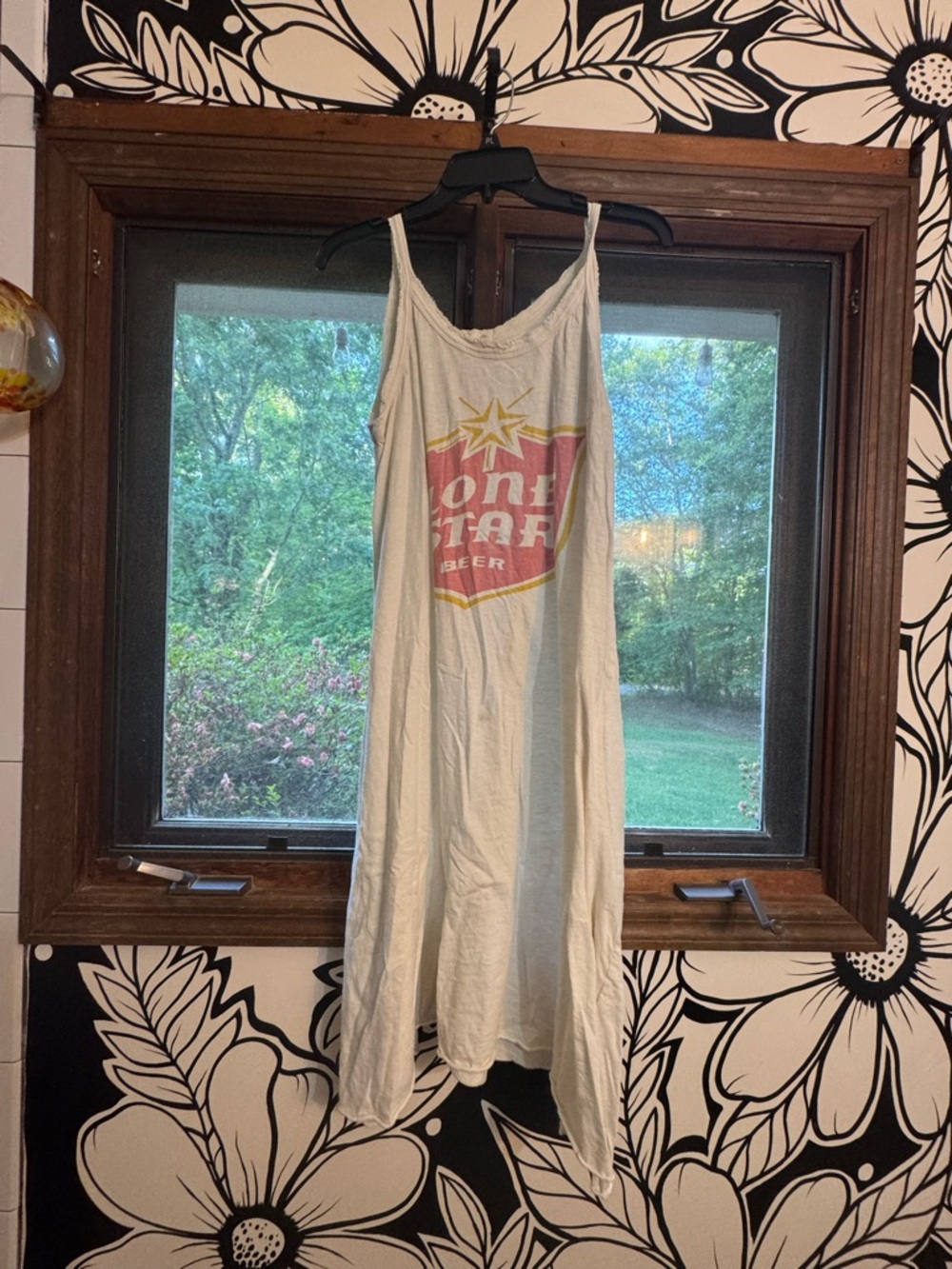 Magnolia Pearl cream tank dress with vintage-style red and yellow logo